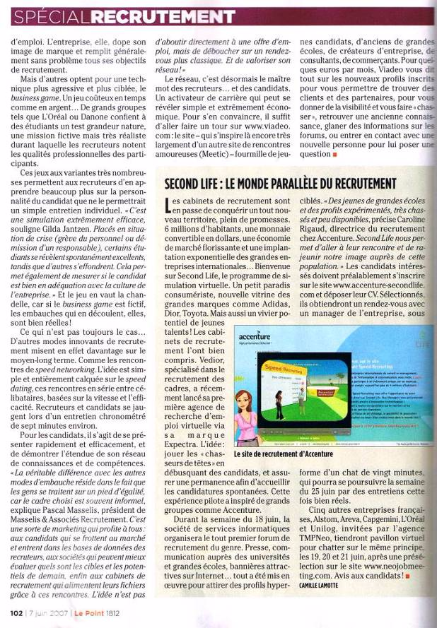 Les nouveaux critères de recrutement, Gilda Jantzen interviewée par Le Point , p2